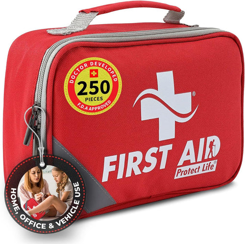 Survival First Aid Kit for Home/Business, Camping Survival Kits | Mini Travel First Aid Kit | Camping Equipment | Small Kits for Car | Outdoor Emergency Survivals Pack - 250Pcs