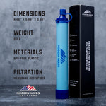 Ready Filter Personal Water Filter Straw | Backpacking Water Filter for Hiking & Camping | Portable Water Purifier Camping | Emergency Survival Gear & Camping Survival Kit | 2 Pack