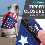 Dog Life Jacket for Large Dogs, Adjustable Dog Life Vest for Swimming & Boating, High Buoyancy Pet Lifesaver Preserver for Water Safety, Floating Vest for Large Breeds (Usaflag, XXL)