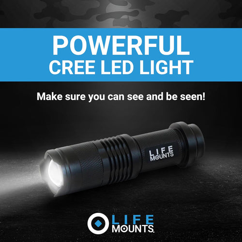 Wearable LED Tactical Shoulder Light - 100-Lumen White LED - Weatherproof for Tactical Vest - Adjustable Focus Flashlight Mount Strap