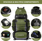 90L Hiking Backpack, Waterproof Camping Bag with Rain Cover, Lightweight Backpacking Back Pack