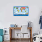 2 Pack - Laminated World Map Poster & USA Map Set - Equal Earth World Map Design Shows Continents at True Relative Size - US Map 18? X 29?