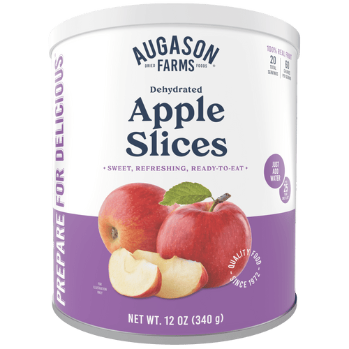 Dehydrated Apple Slices Can - Gluten Free Survival Food with Long Shelf Life - Dehydrated Emergency Food Supply for Camping, Prep & Everyday Meals - 20 Servings