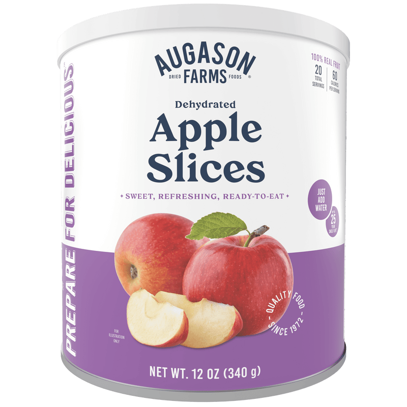 Dehydrated Apple Slices Can - Gluten Free Survival Food with Long Shelf Life - Dehydrated Emergency Food Supply for Camping, Prep & Everyday Meals - 20 Servings