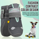 Dog Shoes for Large Small Medium Dogs - Waterproof Dog Boots for Summer Hot Pavement, Paw Protector for Outdoor Walking Winter Snow, Anti-Slip Rubber Dog Booties for Hardwood Floor (GY, 7)