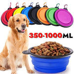 Portable Foldable Dog Bowl Outdoor Camping Travel 2-In-1 Pet Feeding and Drinking Bowl with Mountaineering Buckle Pet Supplies