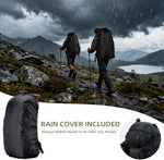 90L Hiking Backpack with Rain Cover, Waterproof Camping Backpack with Shoes Warehouse for Men Women, Frameless(Blue)