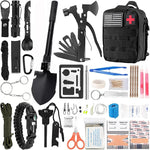 Survival Kit and First Aid Kit, 138 Pcs Survival Gear and Equipment with Molle Pouch, Camping Accessories, Gifts for Men Women Outdoor Fishing Hunting Camping