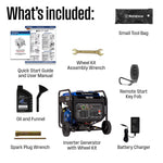10,000 Peak Watt Portable Inverter Generator, Gas Powered, Remote Start with CO Sensor