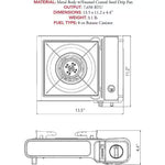 7,650 BTU Butane Gas Portable Stove