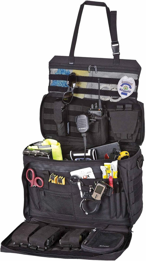 Tactical Wingman Patrol Bag – Police Gear Car Seat Organizer for Law Enforcement, Black, Style 56045ABR