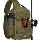 Fishing Tackle Sling Backpack with Rod Holder