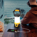 Rechargeable LED Camping Lantern with Power Bank Function, 1000 Lumens Camping Lights, 5 Lighting Modes, Ideal for Power Outages, Emergencies, Hurricane, Home and More