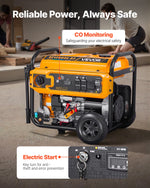VEVOR Portable Generator Gas 13500W LPG 12000W Natural Gas 11000W Peak Watt