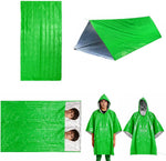 5Pcs Survival Kit Portable Survival Tents and Shelters Camping Emergency Blankets 2 Person Sleeping Bags Rain Ponchos for Adults Bulk for Outdoor Hiking,First Aid