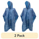 (2 Pack)  Adult Emergency Poncho, Lightweight & Breathable Raincoat, One-Size