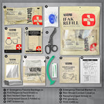 11Pcs IFAK Trauma Kit, First Aid Kit Refill Supplies with Non-Vented Chest Seal, 6" Emergency Trauma Bandage & Compressed Gauze, Tactical Trauma Medical Supplies for Combat Wound Care