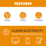 1500 Watt Portable Quiet Inverter Generator Gas Powered, Small Ultra Lightweight Quiet Generator for Camping, Tailgating, Home Backup