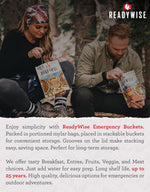 Emergency Food Supply - 360 Servings, 3 Buckets, Freeze Dried & Dehydrated Package of Long Term Meals, Survival Kit for Camping, Prepper Food Storage Supplies, up to 25 Year Shelf Life