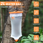 Upgrade Water Bag 2L Compatible with Sawyer Squeeze Water Filter, Durable TPU Material, BPA & PVC Free Squeeze Pouch, Collapsible Hydration Canteens for Camping Hiking Cycling (1 Pc)