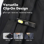 T7 Rechargeable EDC Flashlight 2 Pack, Slim Pocket Flashlight with USB-C Charging, Clip & Magnetic Base, Lightweight Portable LED Work Light for Everyday Carry, Camping & Emergency