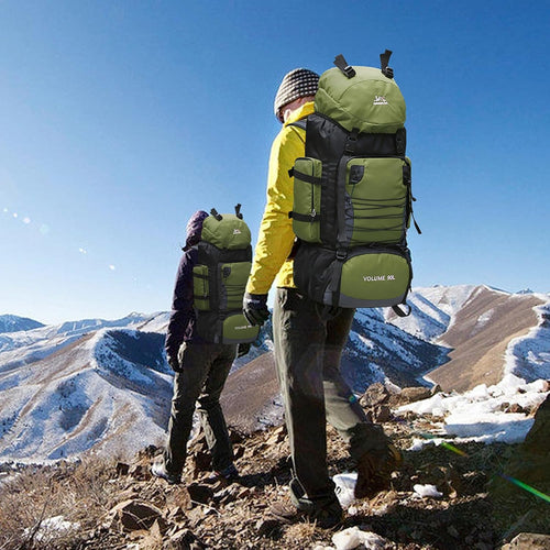 90L Hiking Backpack, Waterproof Camping Bag with Rain Cover, Lightweight Backpacking Back Pack