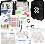 300Piece Travel First Aid Emergency Kit Home Essentials Hiking Survival Essential Kit for Outdoor Adventure Mini First Aid Kit for Backpack, Black