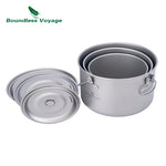 Titanium Pot Camping Cookware Hanging Soup Pot with Lid Outdoor Cooking Kit Lightweight Kitchen Ware Tableware