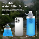 700Ml Collapsible Water Filter Bottle,Squeeze Water Filtered Bottle，Bpa-Free, Ultra Light Emergency Survival Water Filter，Perfect for Hiking, Backpacking, Camping