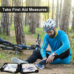 300Piece Travel First Aid Emergency Kit Home Essentials Hiking Survival Essential Kit for Outdoor Adventure Mini First Aid Kit for Backpack, Black