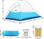 Camping Tents 2 Person, Lightweight Backpacking Tent for Hiking and Biking, Waterproof, Packs Light and Compact 4.2Lb