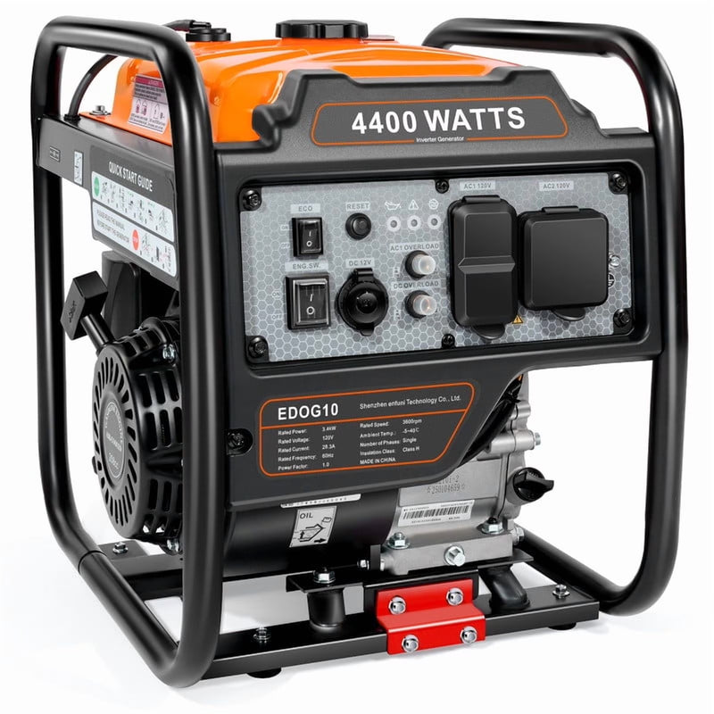 4400W Inverter Generator Gas Powered, Portable Gas Generator for Home and Outdoor Use, Leightweight and ECO Mode