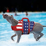 Dog Life Jacket for Large Dogs, Adjustable Dog Life Vest for Swimming & Boating, High Buoyancy Pet Lifesaver Preserver for Water Safety, Floating Vest for Large Breeds (Usaflag, XXL)
