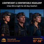 Upgraded Headlamp Rechargeable, Ultra Bright Headlight Flashlight with White Red Light, Motion Sensor Head Lights for Forehead, 6 Modes Head Lamp for Outdoor Camping Running Waterproof (2, Beige)
