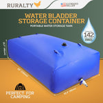 Water Tank for Camping - 142 Gallon Capacity PVC Collapsible Water Bladder Bag, Garden Watering, Detailing, or Emergency Storage - Foldable Plastic Water Storage Tank with Dispensing Valve
