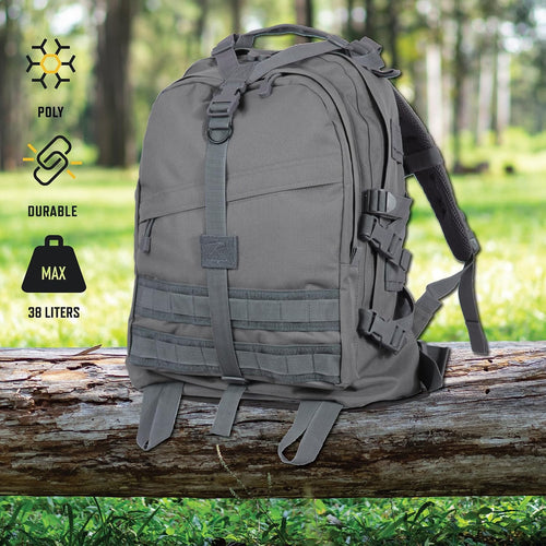 Large Transport Pack - Rugged Tactical Backpack MOLLE Bag for EDC Storage