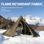 Ranch Fire Teepee Tent, Cold Weather Winter Hot Tent with Stove Jack, 4-6 Person Waterproof Windproof 4 Season Tents for Camping