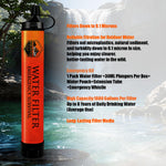 High-Capacity Survival Water Filter Straw Kit with Emergency Whistle, Lightweight Reusable Portable Water Straw for Camping, Hiking, Backpacking & Emergency Preparedness(1 Pack)