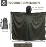 Hooded Rain Poncho, Silnylon Rain Coat Versatile Survival Shelter Waterproof Breathable Lightweight Poncho