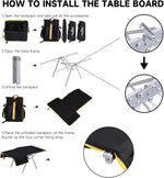 Camping Backpack - Aviation Aluminum Table Frame + 2 Folding Camping Chairs,+ Convertible Backpack Tabletop, Quick Setup&Portable,Camping Gear,Gifts for Camping, Picnic, Beach (Black)