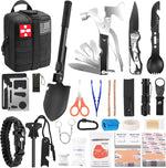 Gifts for Men Fathers Day Dad, Survival Kit, 150 PCS Survival Gear and Supplies Equipment with Trauma Bag, Molle Pouch Emergency Kit for Outdoor Camping, Hunting, Car, Home, Earthquake, Adventures