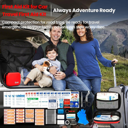 Emergency Kit 120 Piece Travel Car Survival Gear First Aid Kit,Waterproof Emergency Mini First Aid Kits,Portable Small First Aid Kit for Survival Car Travel Office Camping Sports Hiking (Red) | PrepWiseGear