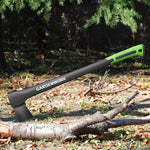 Wood Splitting Axe,32"Chopping Axe for Heavy Duty Woood Cutting,Axe for Chopping Wood, Shock Absorber Handle and anti Slip Grip,Forged Steel Blade with Protective Cover and Non Slip Gloves