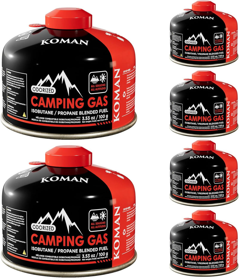 Isobutane Fuel Canister Backpacking Stove Fuell Camping Isobutane Propane Fuel Canister 4 Oz(6 Pack)