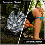 IFAK Trauma Kit 18Pcs, Tactical First Aid Kit with Venom Extractor & Emergency Blanket, Trauma Kit Combat Pack for Trauma Wound Care, Gunshot, Outdoor, Hiking, Car & Camping