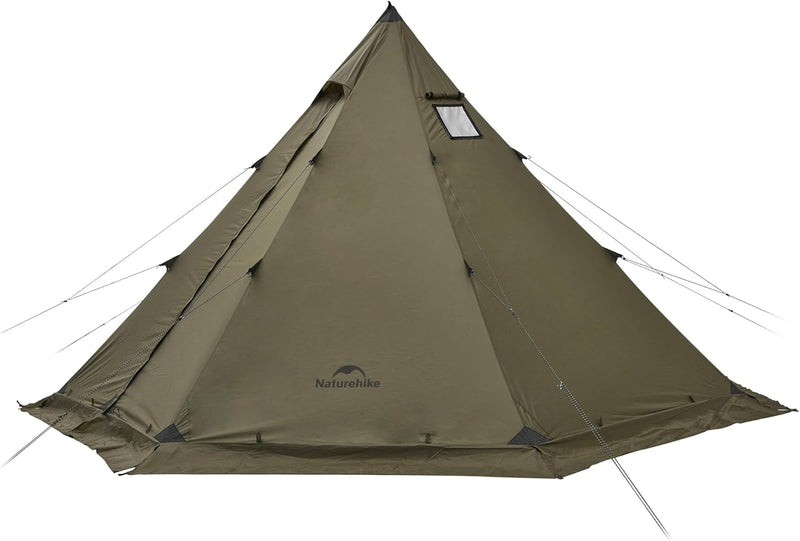 Ranch Fire Teepee Tent, Cold Weather Winter Hot Tent with Stove Jack, 4-6 Person Waterproof Windproof 4 Season Tents for Camping