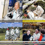 Survival Emergency Mylar Thermal Blankets -Space Blanket Survival Kit Camping Blanket Perfect for First Aid Kit, Outdoors,Hiking,Survival,Bug Out Bag,Marathons (Silver, 12 Pack)