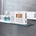 H201 Shower Radio AM/FM Waterproof, Weather Alert Radio, White