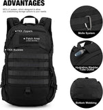 Small Tactical Backpack,Molle Hiking Backpack for Backpacking,Cycling and Biking,15L/25L Backpack