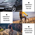 300Piece Travel First Aid Emergency Kit Home Essentials Hiking Survival Essential Kit for Outdoor Adventure Mini First Aid Kit for Backpack, Black
